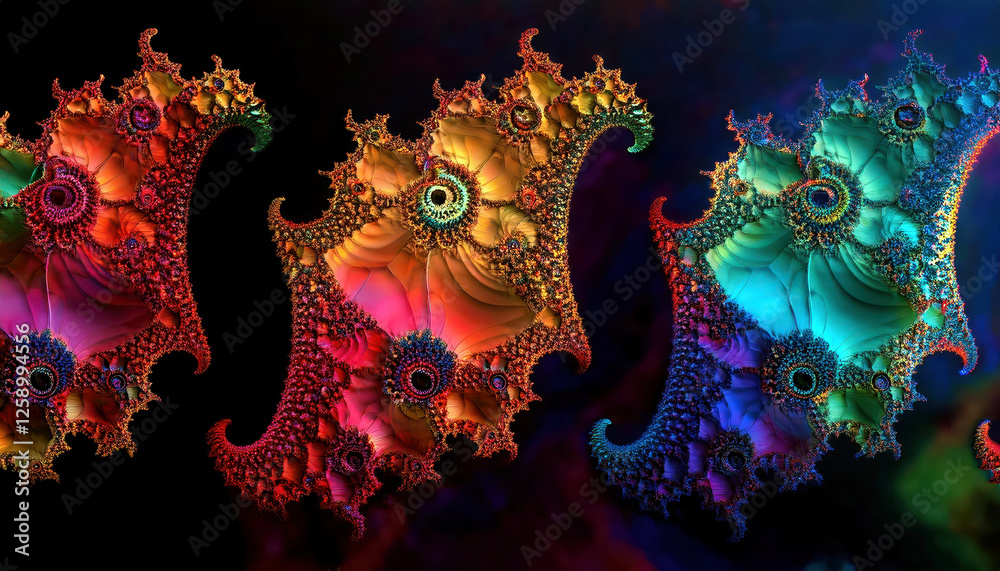 Aufkleber Exploring the Vibrant Depths of the Fractal Mandelbrot Set in a Mesmerizing Visual Display