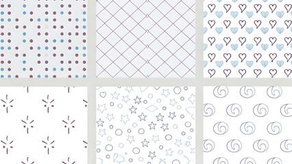 Collection hand drawn patterns dots lines gr