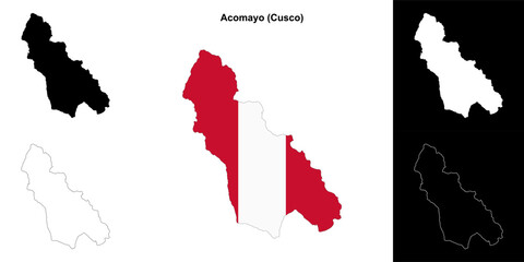 Acomayo province outline map set