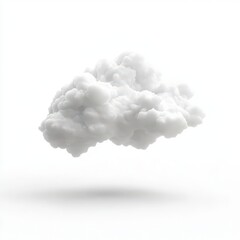 Fluffy White Cloud Isolated on Clean White Background for Design Projects