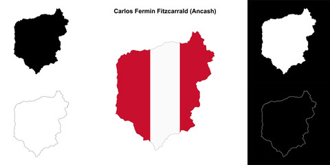Carlos Fermin Fitzcarrald province outline map set