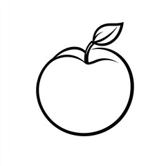 Fototapeta premium Simple Black and White Apple Illustration
