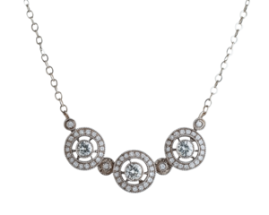 diamond necklace silver or platinum or white gold overlay for photograph isolated transparent background 