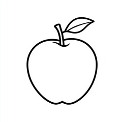 Fototapeta premium Simple outline drawing of an apple