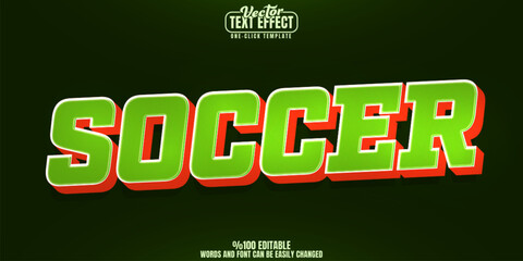 Soccer editable text effect, customizable football and sports 3d font style