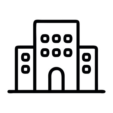 recommend clip art: Hotel building tourism line icon