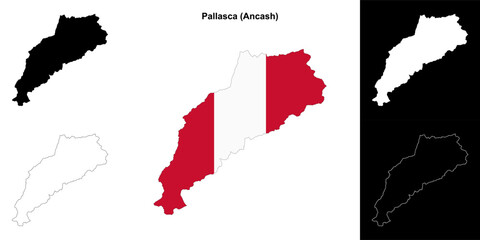 Pallasca province outline map set