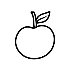 Fototapeta premium Simple black line drawing of an apple (4)