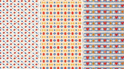 Collection hand drawn patterns dots lines gr