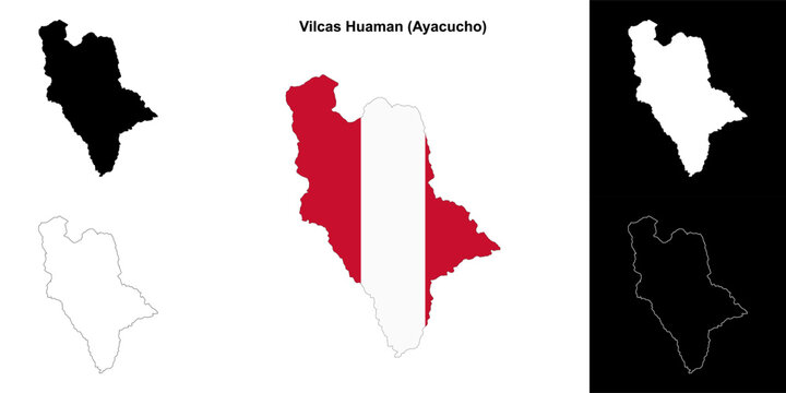 Vilcas Huaman province outline map set