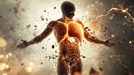 Naklejka premium Regeneration: The Human Body's Amazing Ability to Heal and Restore.