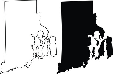 Rhode Island Map Icon design on white background
