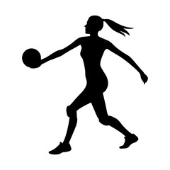 Female Volleyball Player Silhouette in Action