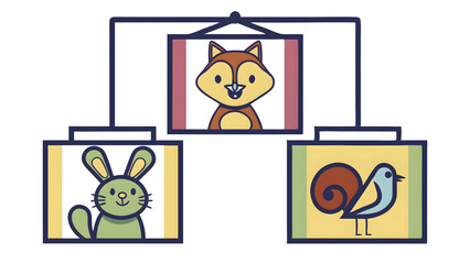 Fototapeta premium Illustration cute animal wildlife element teac