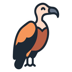 Desert wildlife vulture icon illustration