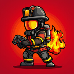 eSport character wielding a powerful flamethrower, showcasing dynamic action and fiery energy in gameplay