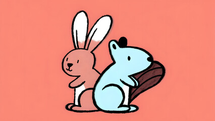 Obraz premium Illustration cute animal wildlife element teac