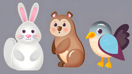 Obraz premium Illustration cute animal wildlife element teac