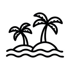 Tropical island with palm trees tourism icon