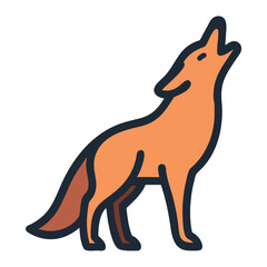 Desert wildlife coyote icon illustration