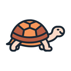 Desert wildlife tortoise icon illustration