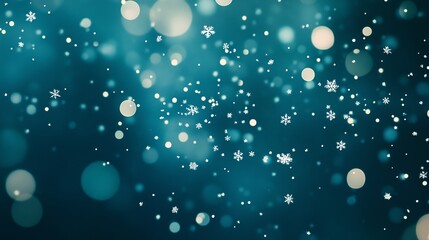 Abstract Snowflakes seamless background. Subtle pattern with small hand-drawn white snowflakes and a blue backdrop. Winter holidays theme, Christmas and New Year texture