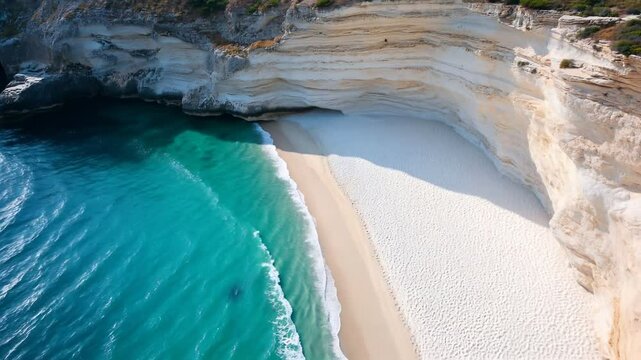 aerial view drone video of beach coastline summer holiday
