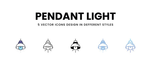 Pendant Light vector icons set stock illustration