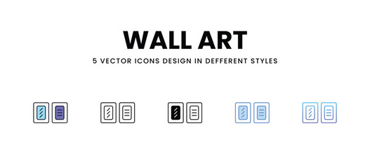 Wall Art vector icons set stock illustration
