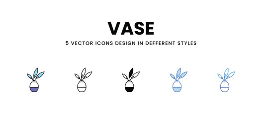 Vase vector icons set stock illustration