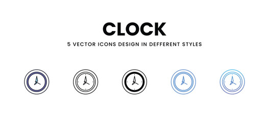 Clock vector icons set stock illustration