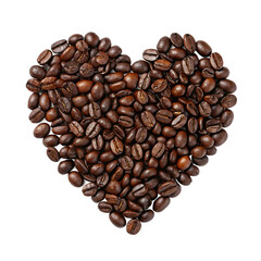 Roasted Coffee Beans in Heart Shape: Perfect for Cafe Branding, Coffee Lovers&rsquo; Designs, and Warm, Cozy Aesthetic Projects