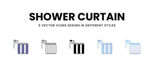 Shower Curtain vector icons set stock illustration