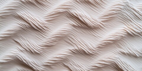 Textured beige fabric with wave pattern wrinkles for design and background