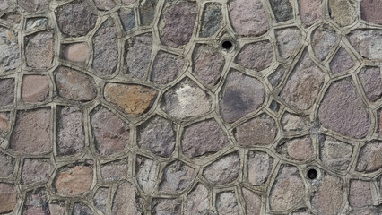 Photos of stone and brick walls for background.