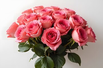 Fototapeta premium Beautiful bouquet of pink roses for a romantic gift or special occasion