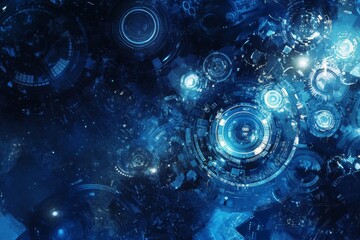 Abstract futuristic technology background, digital circles and shapes