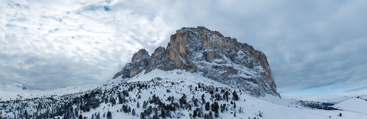 Scenic Mountain Panorama in Italian Dolomites , Sella Ronda
