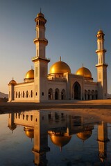 Fototapeta premium portrait of mosque with twilight view