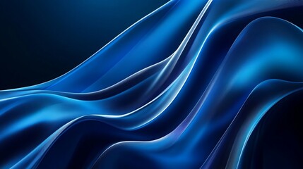 Obraz premium Modern abstract design with bold diagonal blue gradient stripes on a dark background. The dynamic composition conveys energy, motion, and elegance. Ideal for digital designs and presentations. 