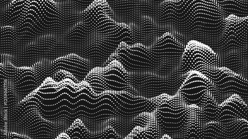 Canvas Prints point wave bump texture. abstract dot background. technological cyberspace background.
