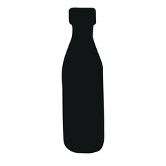 Vector hand drawn thermo bottle silhouette isolated on white background