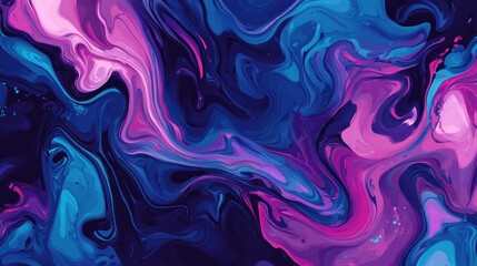 Fototapeta premium Abstract swirling pink and blue paint. (1)