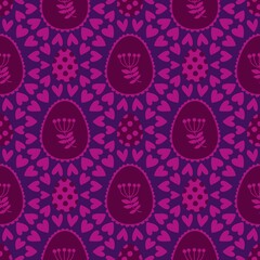 Easter eggs seamless birds pattern for wrapping paper and fabrics