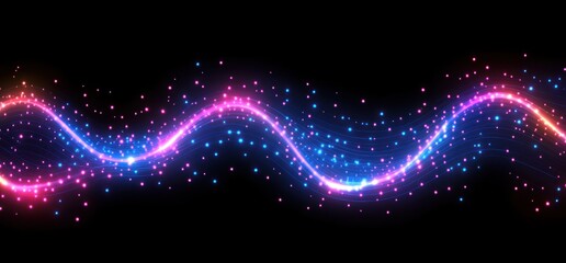 Fototapeta premium Abstract Energetic Wave of Light and Particles