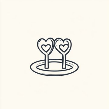 heart-shaped lollipops on plate clip art preview