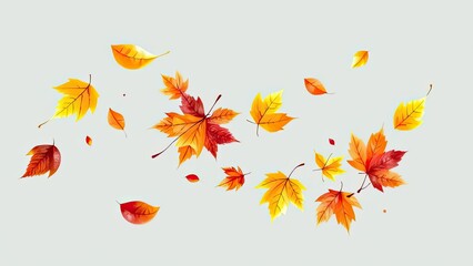 Autumn Leaves Falling Fall Foliage Seasonal Design