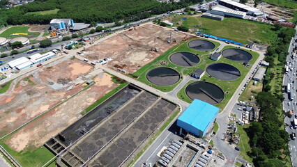 Aerial View of Parque Novo Mundo Wastewater Treatment Plant – São Paulo, Brazil