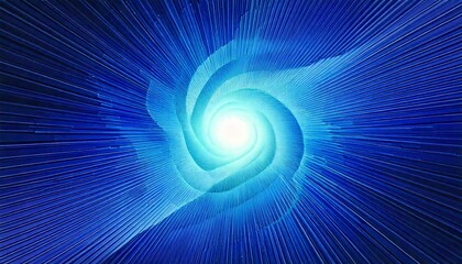 青の流線がうずまき収束するエネルギッシュで抽象的な壁紙