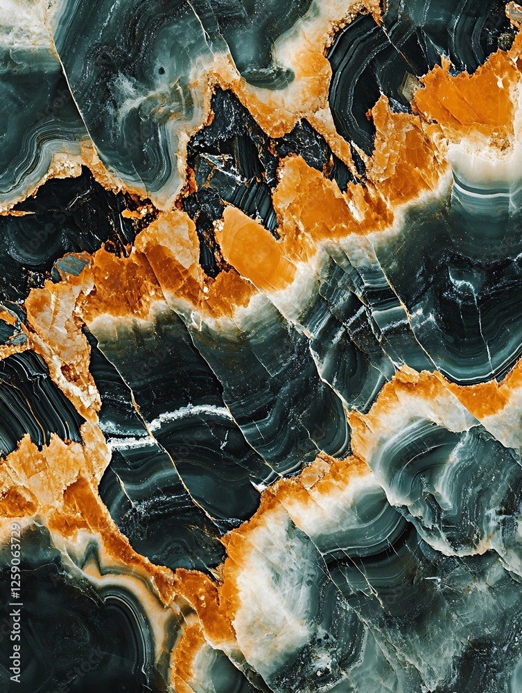 Poster textured marble pattern with rich colors of earth tones and striking veins : generative ai